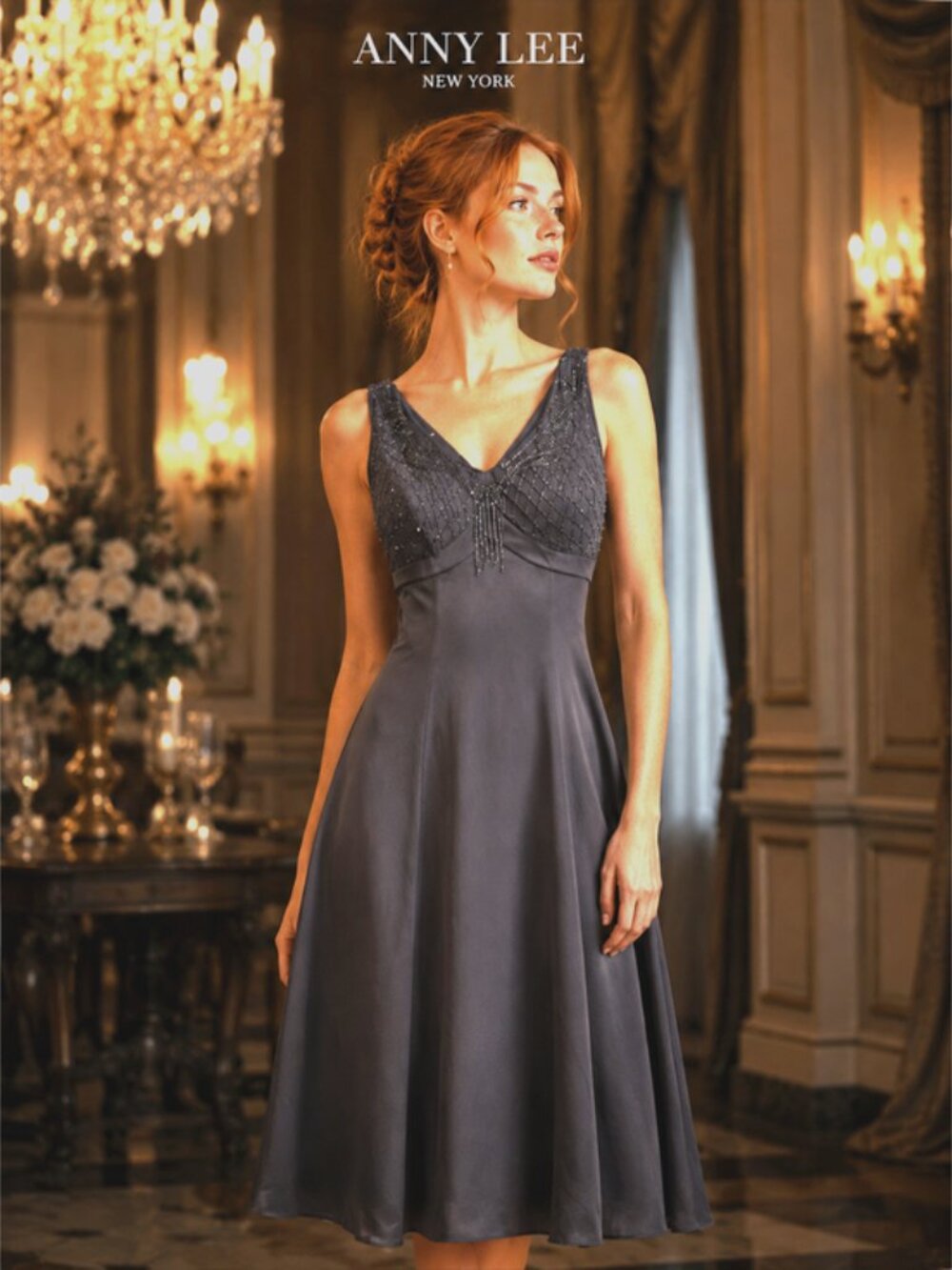 Anny Lee Women's Black Beaded Formal Dress Size 12 Elegant Evening Gown Cocktail